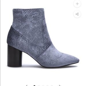 Blue Velvet Ankle Boots 10